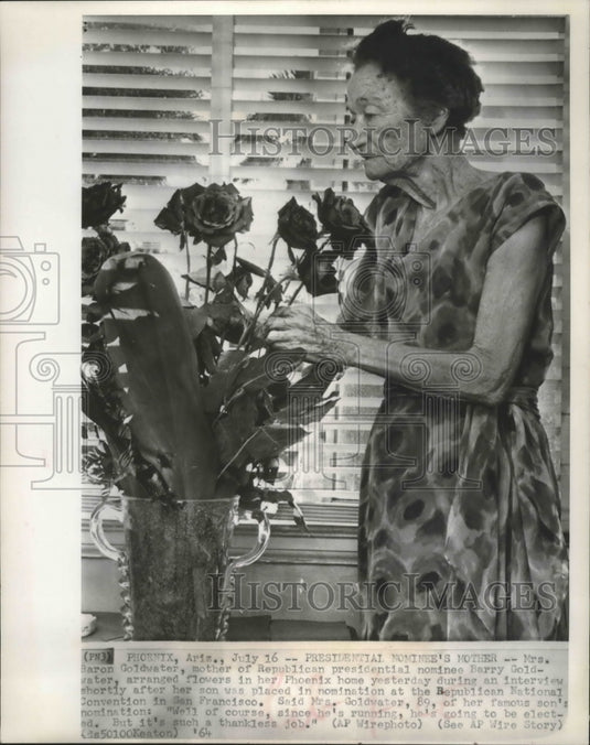 1964 Mrs. Baron Goldwater, mother of Republican presidential nominee-Historic Images