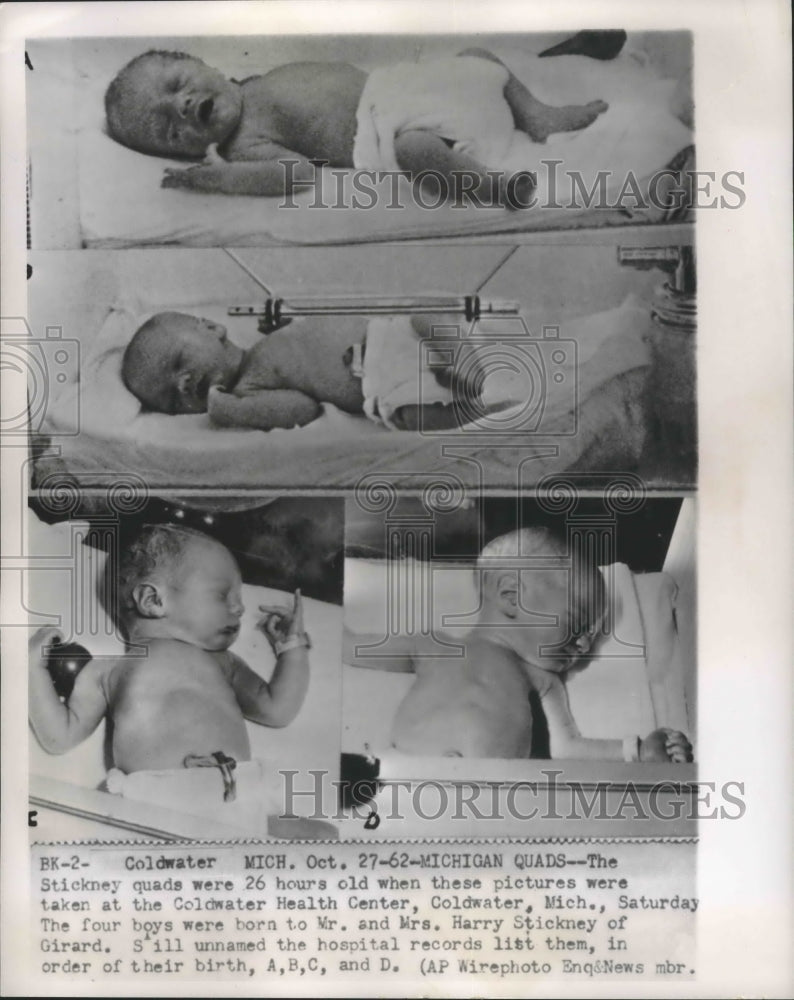 1962 Press PhotoUnnamed children of Mr and Mrs Stickney of Girard, Michigan - Historic Images