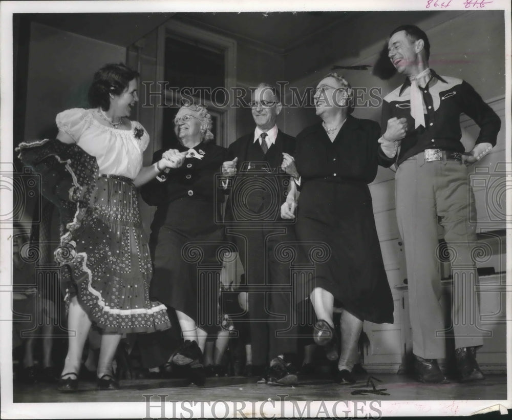 1953 Press Photo Square dancing class at Golden Age Club - mjb65800-Historic Images