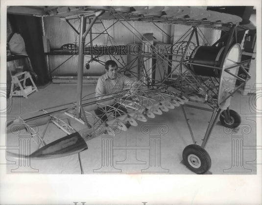 1974 Gordon Goodrich & his homemade airplane in Milwaukee, Wisconsin-Historic Images