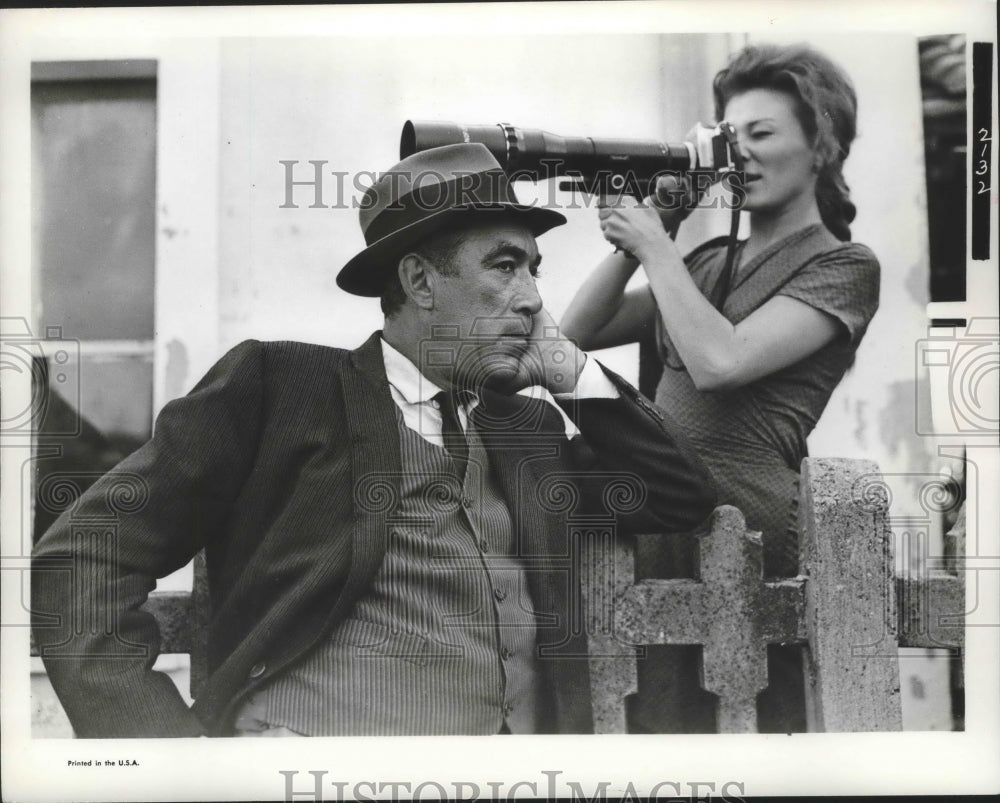 1964 Press Photo Anthony Quinn stars with Irene Demich - mjb66075 - Historic Images