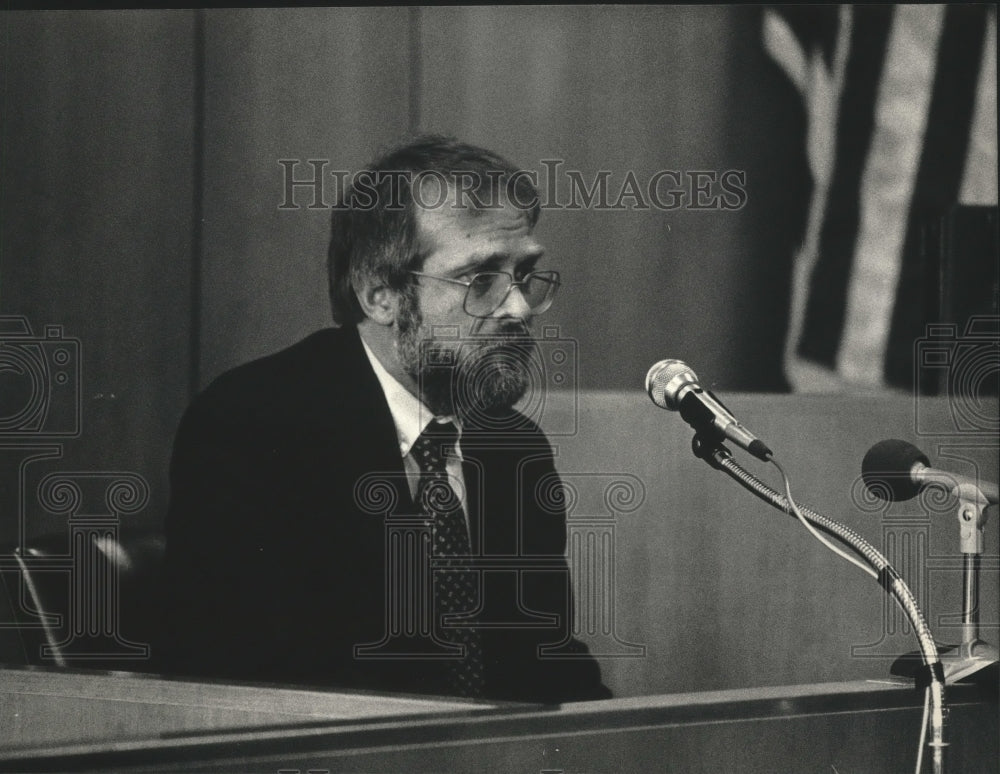 1987 Press Photo David Goldfoot, Psychologist UW-Madison testifies in court - Historic Images