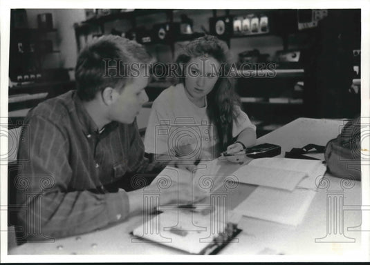 1991 M. Johnson at School in Oconomowoc, Wisconsin-Historic Images