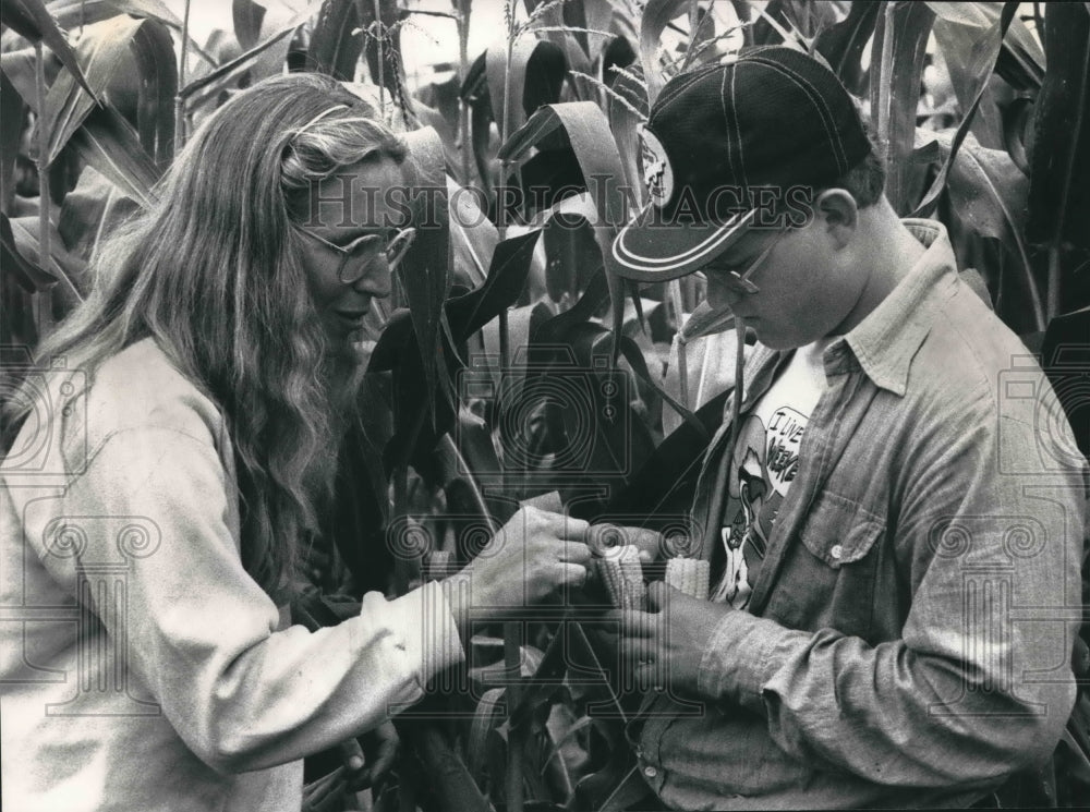 1992 Oconomowoc High School Student Examines Corn to Check Maturity-Historic Images