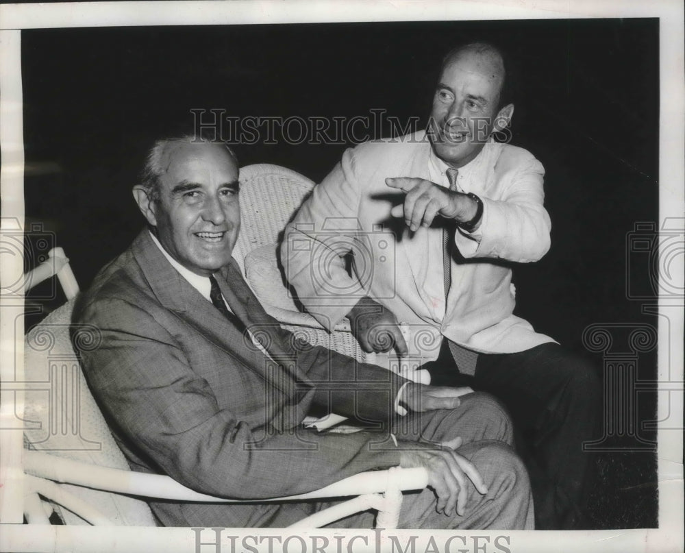 1955 Press Photo Governor Averell Harriman and Adlai Stevenson, Libertyville - Historic Images