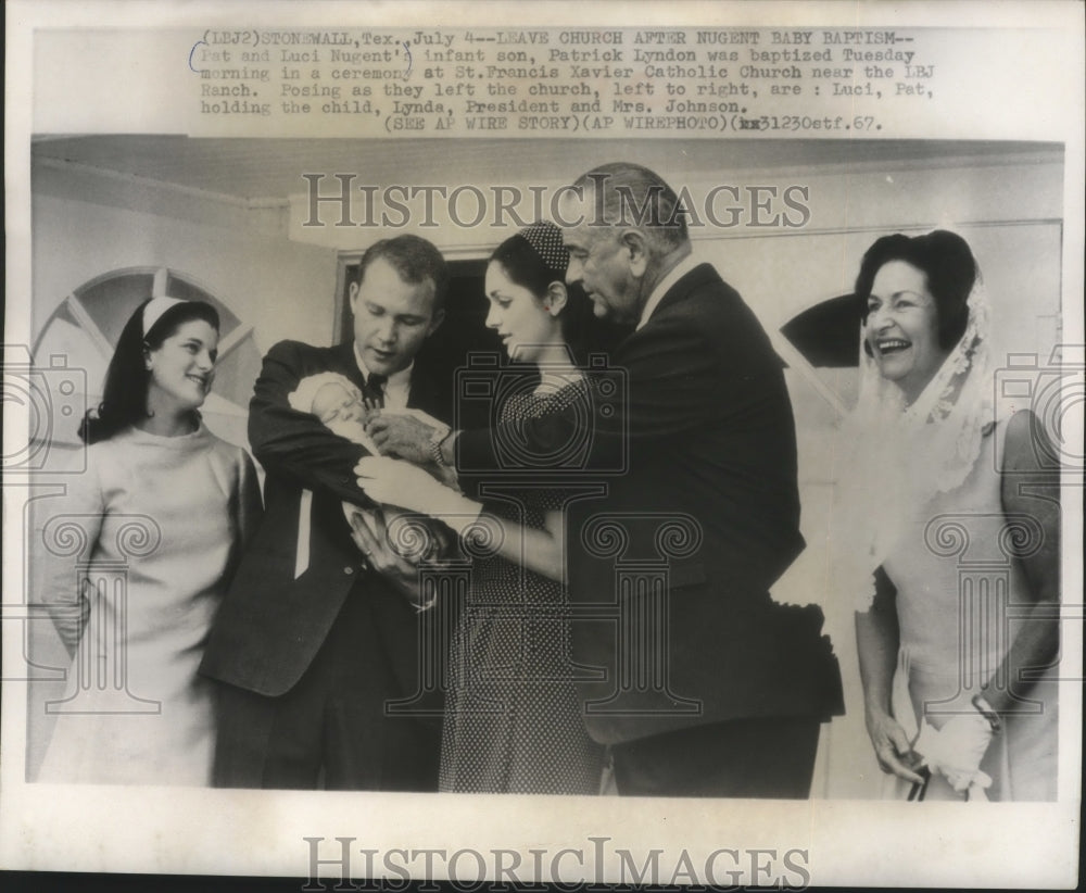 1967 President Johnson with first grandson Patrick Lyndon Johnson-Historic Images