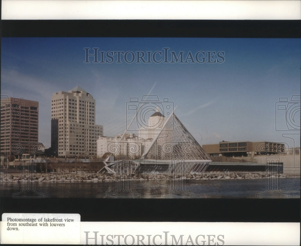 Press Photo Lakefront view of Art Museum Addition, Milwaukee. - mjb66682 - Historic Images