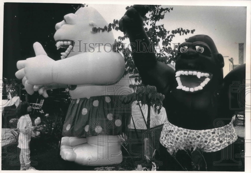 1992 Fun with gorillas during Maxwell Street Days Oconomowoc - Historic Images