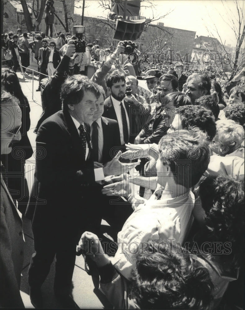 1984 Senator Gary Hart Shakes Hands With Supporters In Madison-Historic Images