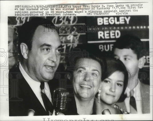 1967 Press Photo Mr. and Mrs. Louie B. Nunn after his election as governor - Historic Images