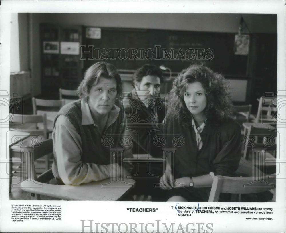1987 Nick Nolte, Judd Hursch and Jobeth Williams star in "Teachers" - Historic Images