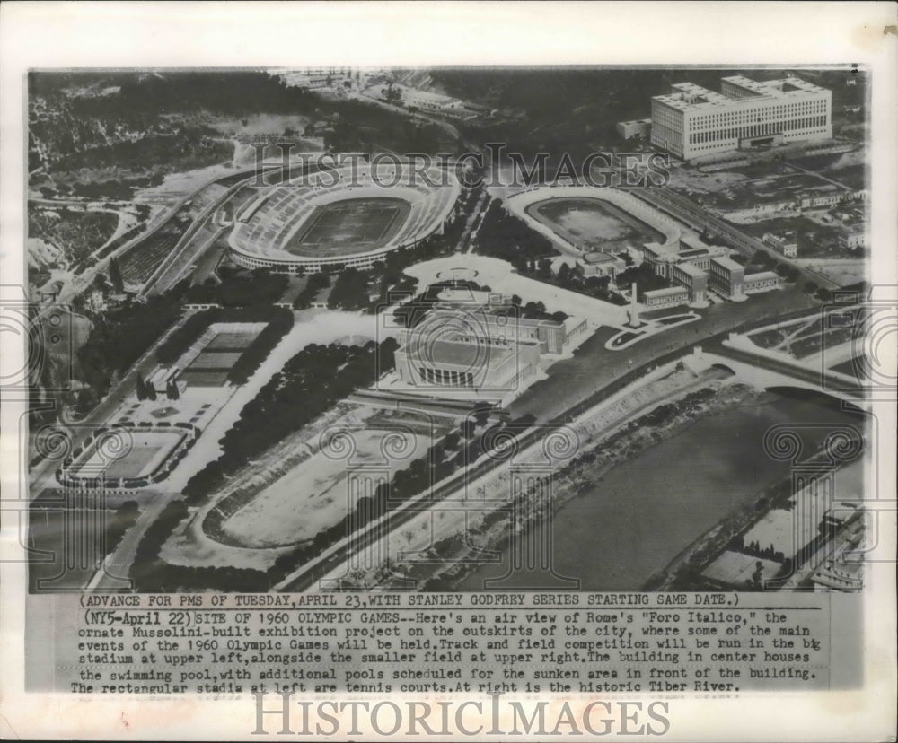 1960 Press Photo Olympic games to take place &quot;Foro Italico&quot; near Rome- Historic Images