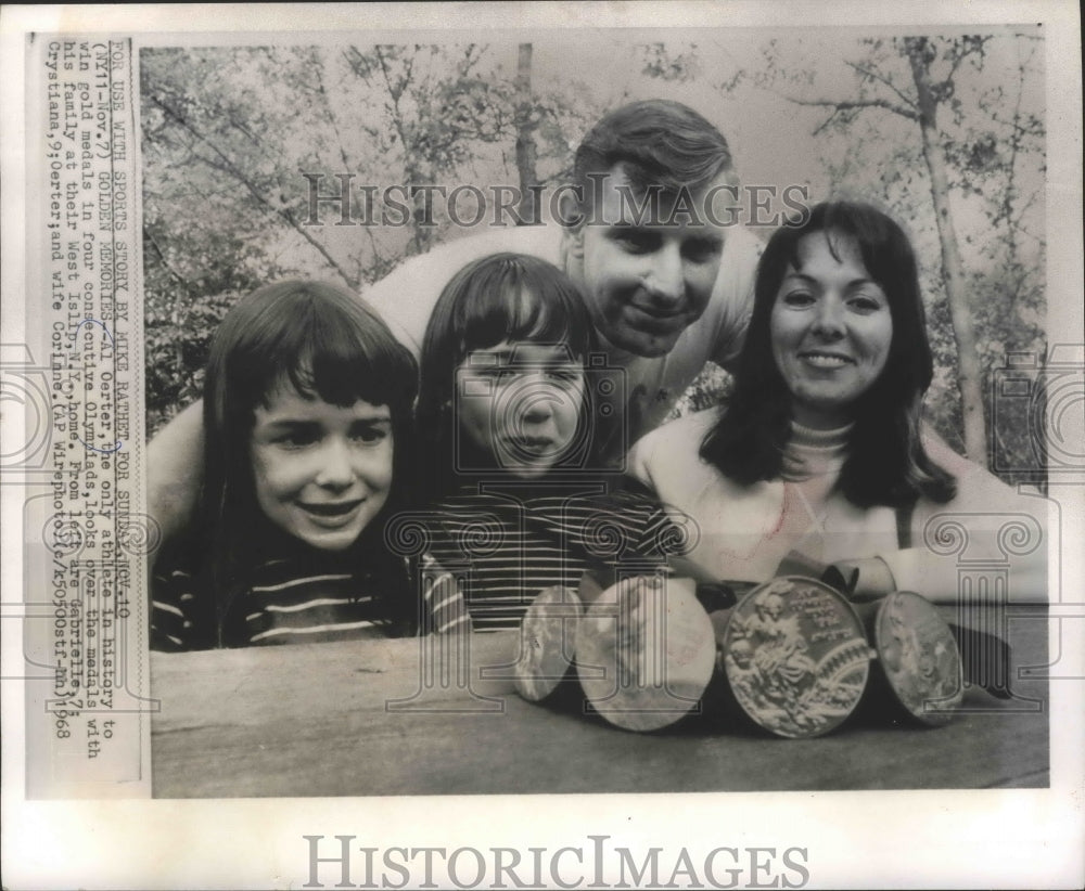 1968 Al Oerter, only athlete to win gold medals in four Olympiads - Historic Images