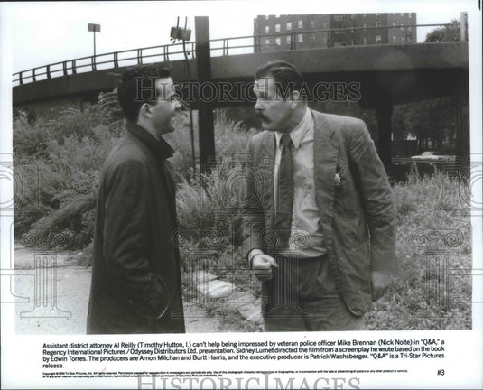 1990 Timothy Hutton and Nick Nolte in "Q&A" - Historic Images