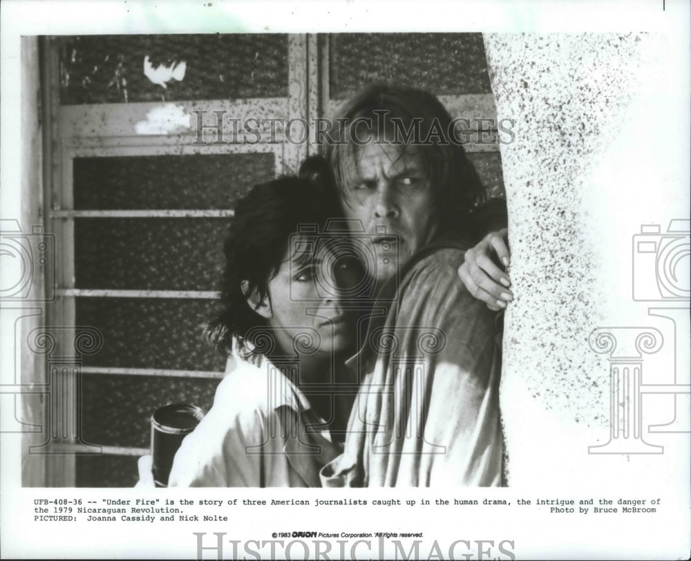 1983 Press Photo &quot;Under Fire&quot; with Nick Nolte and Joanna Cassidy - mjb67989 - Historic Images