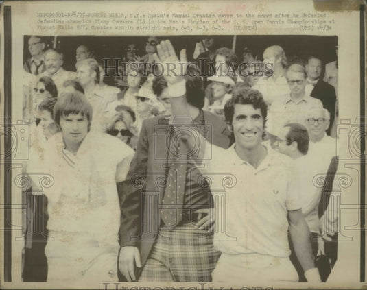 1975 Press Photo Manuel Orantes defeated Jimmy Connors, Men's Singles, U.S. Open-Historic Images