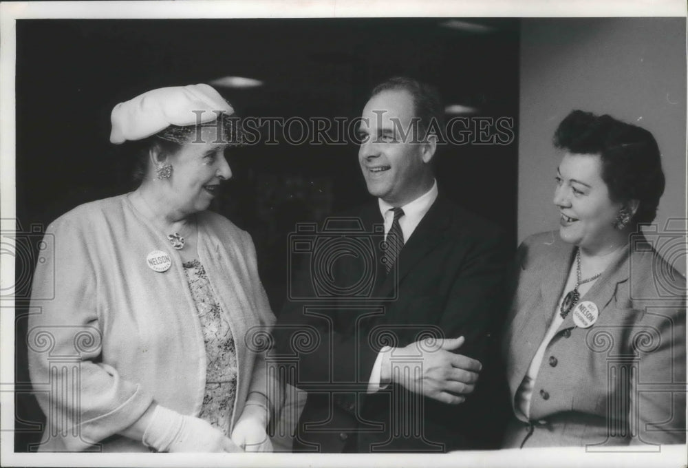 1958 Press Photo Wisconsin Senator Gaylord Nelson shown with democratic officers-Historic Images