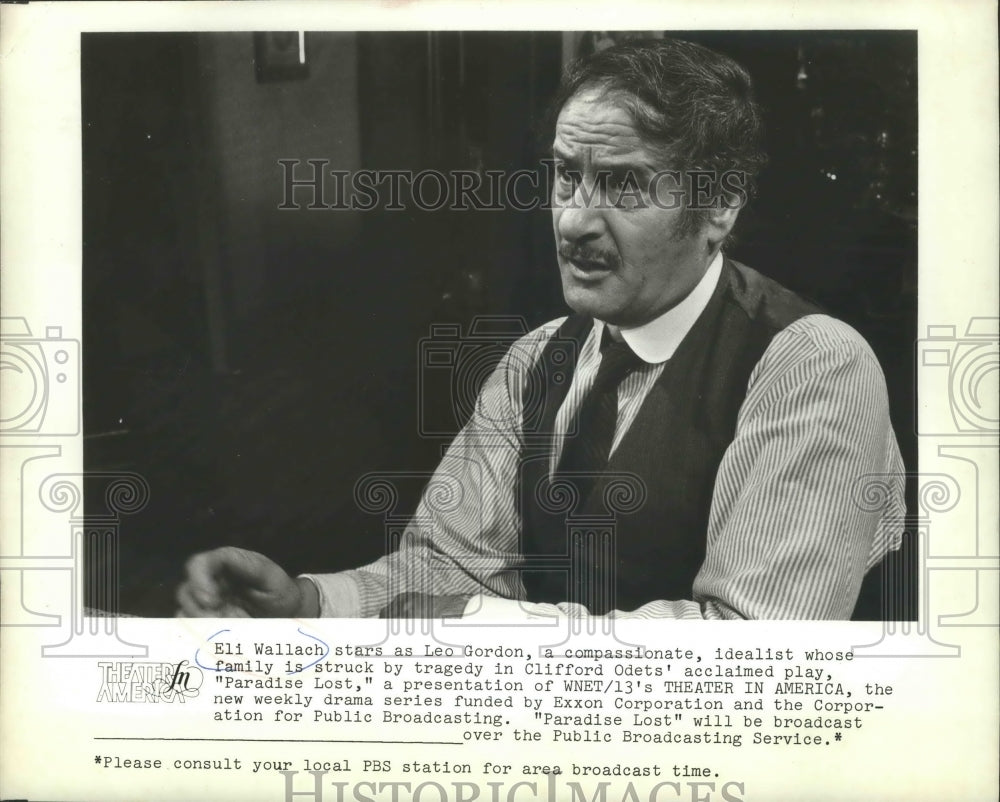 1975 Press Photo Eli Wallach stars in Clifford Odets&#39; play &quot;Paradise Lost&quot; - Historic Images