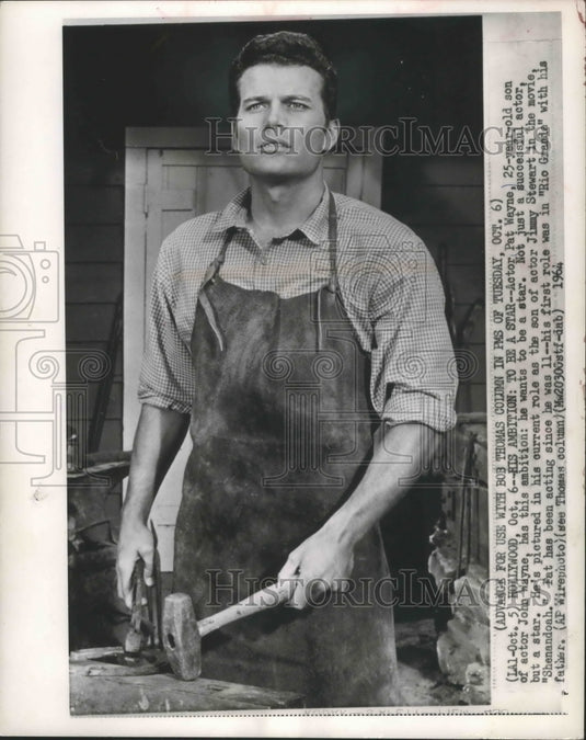 1964 Press Photo Actor Pat Wayne star of "Shenandoah "visits London - mjb68364 - Historic Images