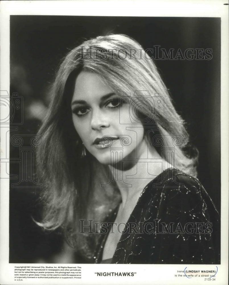 1984 Press Photo Lindsay Wagner stars in &quot;Nighthawks&quot; - mjb68376 - Historic Images