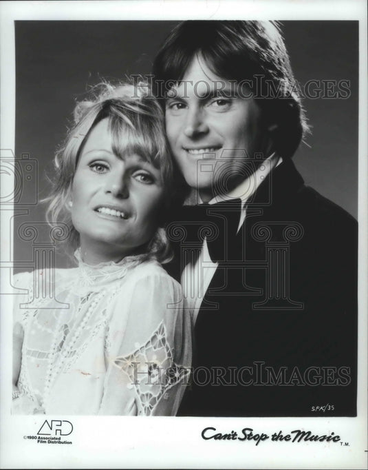 1980 Press Photo Valerie Perrine and Bruce Jenner "Can't Stop The Music" - Historic Images