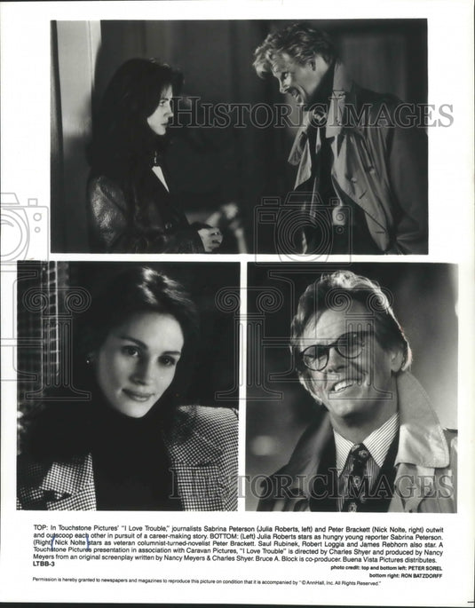 1994 Julia Roberts and Nick Nolte star in "I Love Trouble" - Historic Images