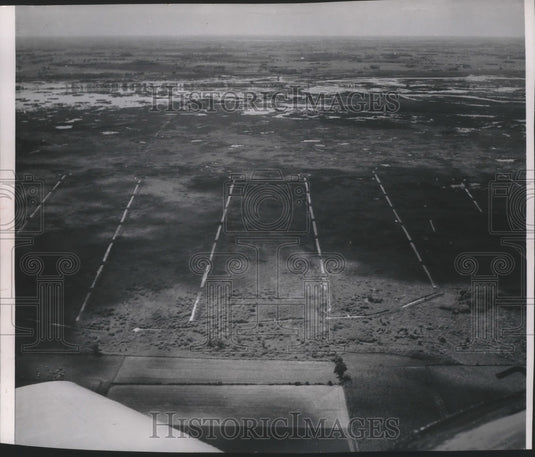 1955 Press Photo Aerial view, Level ditched on Horicon marsh, Wisconsin-Historic Images