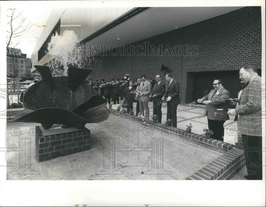 1974 Paul Yank's fountain being turned on in MECCA, Milwaukee-Historic Images