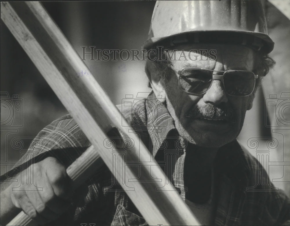 1982 Robert Raymond Working on Construction Project in Milwaukee-Historic Images
