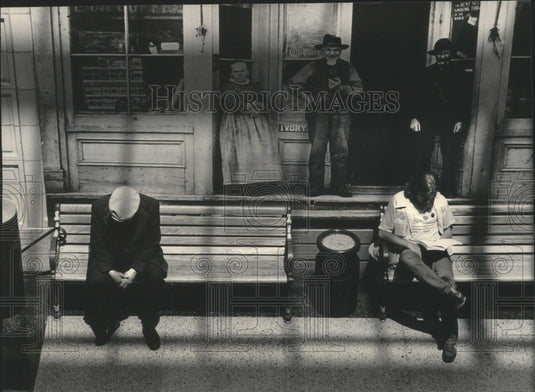 1986 Historic photograph as a mural,downtown Milwaukee, Grand Avenue-Historic Images