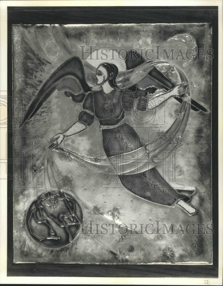 1992 Work of Sister Lucinda Hubing&#39;s &quot;Archangel Raphael&quot; on display. - Historic Images