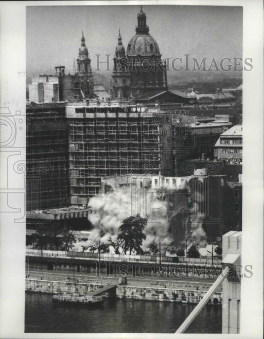1969 Demolition of the Duna Hotel in Budapest, Hungary-Historic Images
