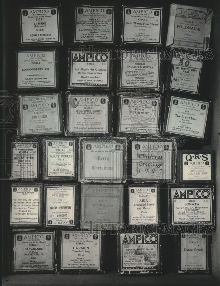 1985 Collection of rolls of music belonging to Arnold Neuhaus-Historic Images