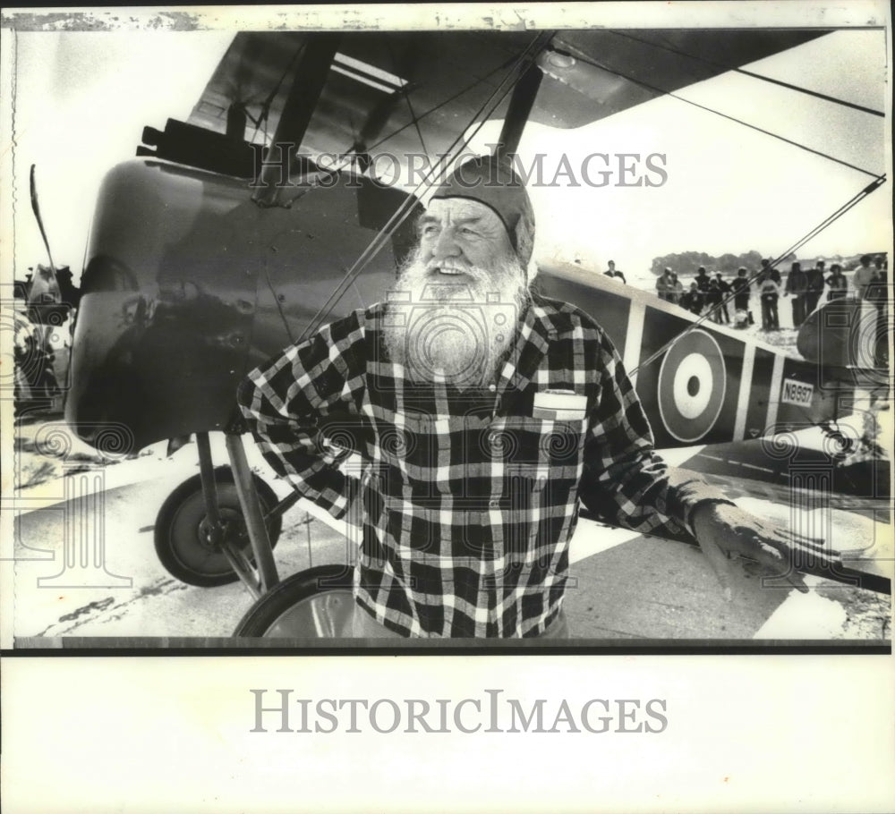 1979 Press Photo World War I pilot Robert Niemann, of Lodi, at Madison Airshow - Historic Images