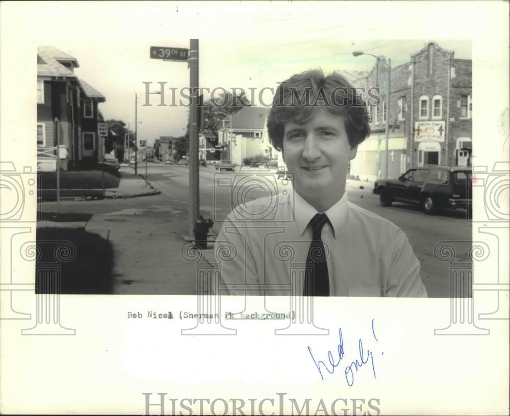 1986 Press Photo Robert Nicol, Sherman Park Community Assoc. executive director - Historic Images