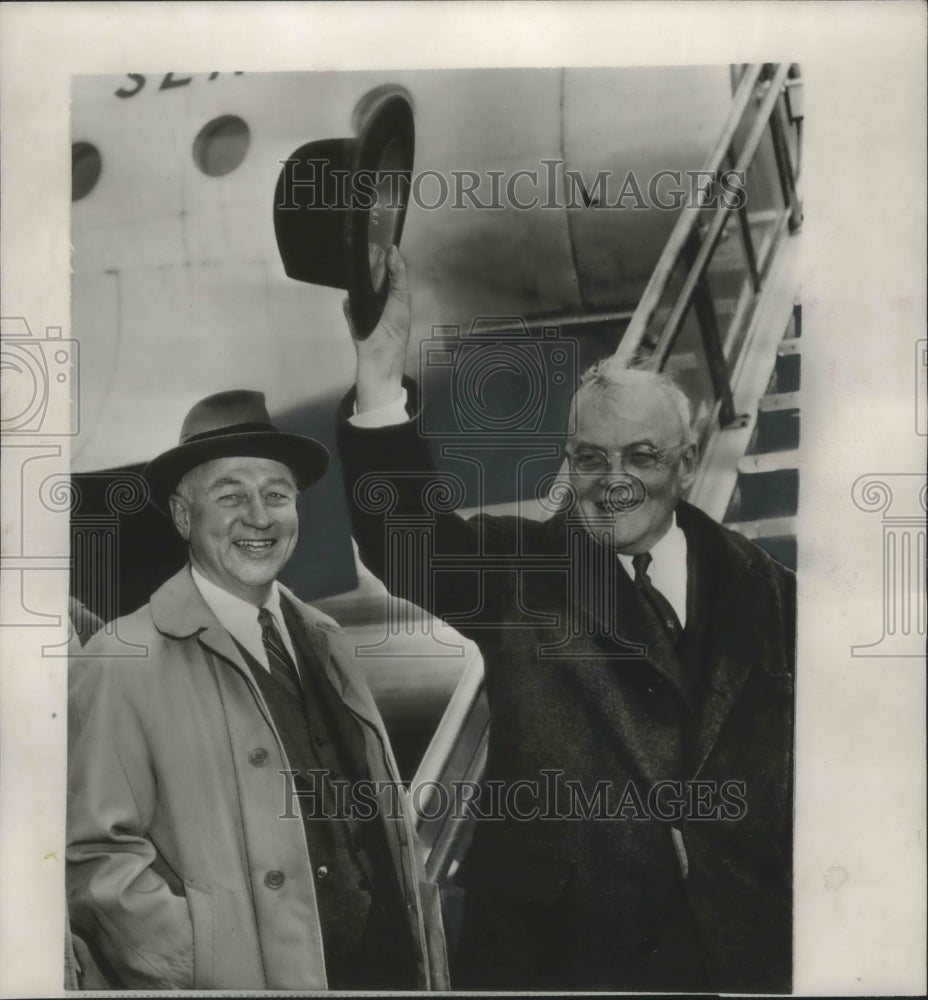 1966 Press Photo George Humphrey and John Foster Dulles to attend NATO meeting - Historic Images