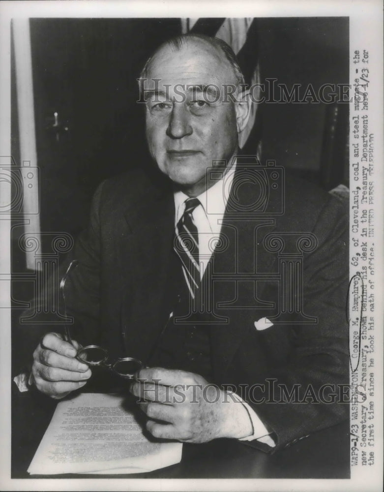 1953 Press Photo George M Humphrey, Secretary of Treasury - mjb72072 - Historic Images