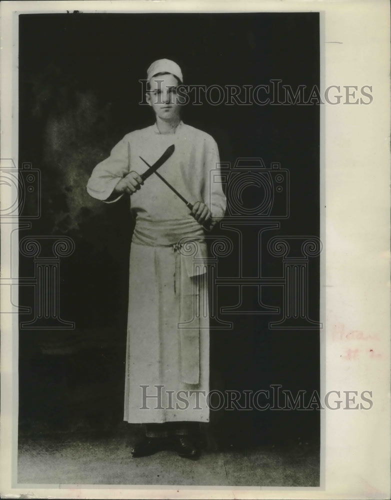 1964 Press Photo Daniel Webster Hoan, former Mayor, as a cook in his youth. - Historic Images