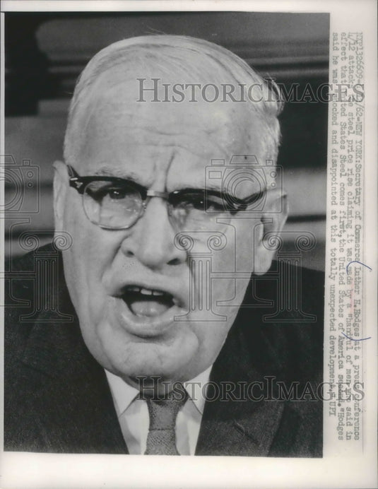 1962 Press Photo Secretary of Commerce Luther H. Hodges. - mjb72244 - Historic Images