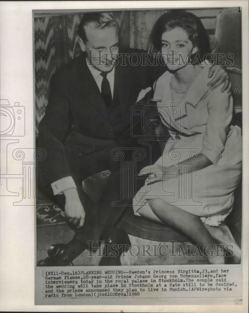 1960 Press Photo Prince Hohenzollern, Germany, with Princess Birgitta, Sweden-Historic Images