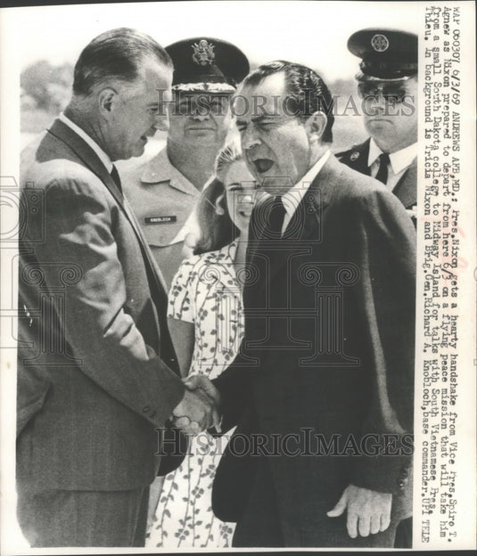 1969 President Nixon & Vice President Agnew, Andrews AFB, Maryland-Historic Images