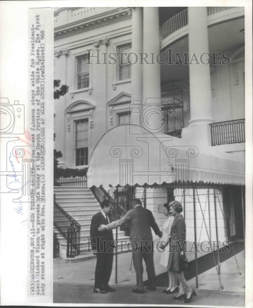 1968 President-elect Nixon to precede President Johnson, White House-Historic Images