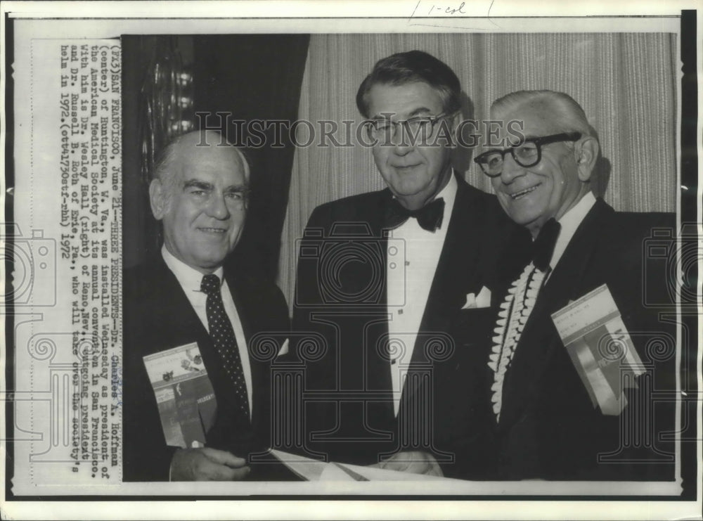 1972 Press Photo Dr. Carl Hoffman, President, AMA, San Fransisco - mjb72728-Historic Images