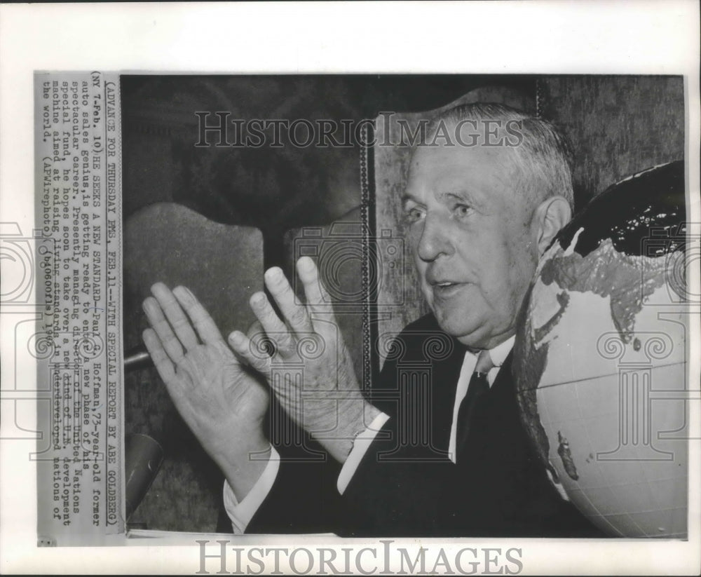 1965 Press Photo Paul G. Hoffman at United Nations - mjb72747-Historic Images