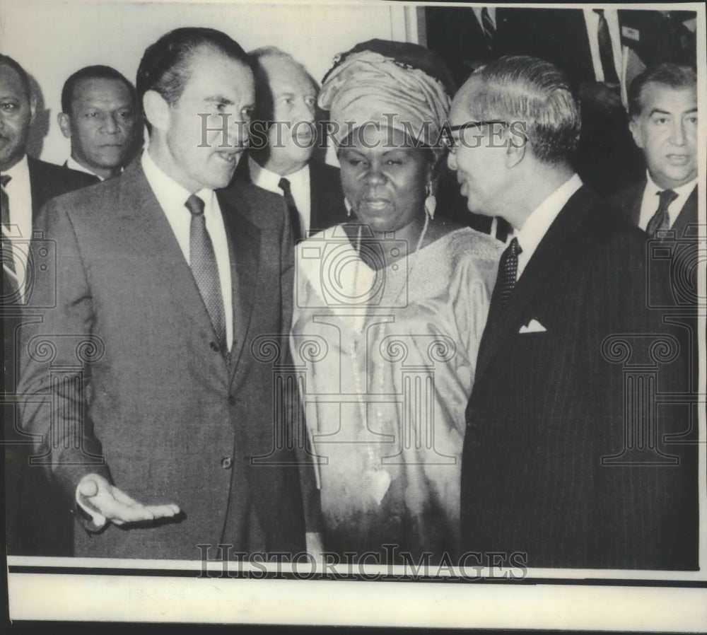 1969 President Nixon, UN Secretary General Thant, Angie Brooks-Historic Images