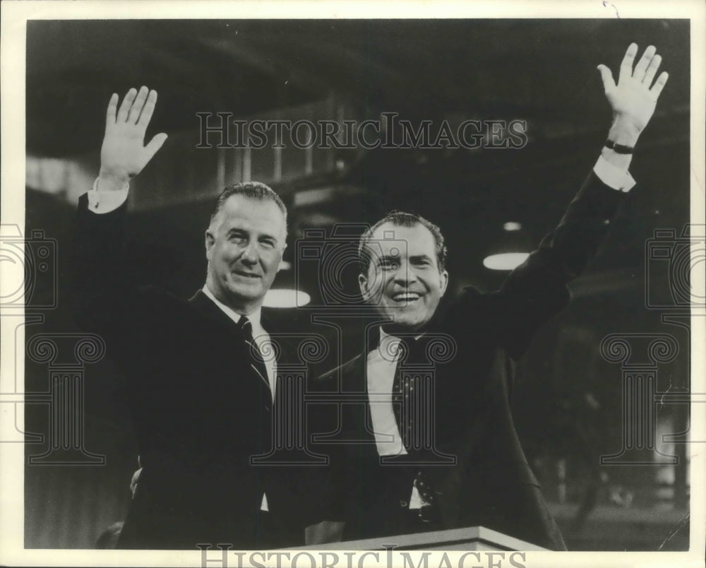 1968 Press Photo Richard Nixon and Spiro Agnew win Republican nomination Miami - Historic Images