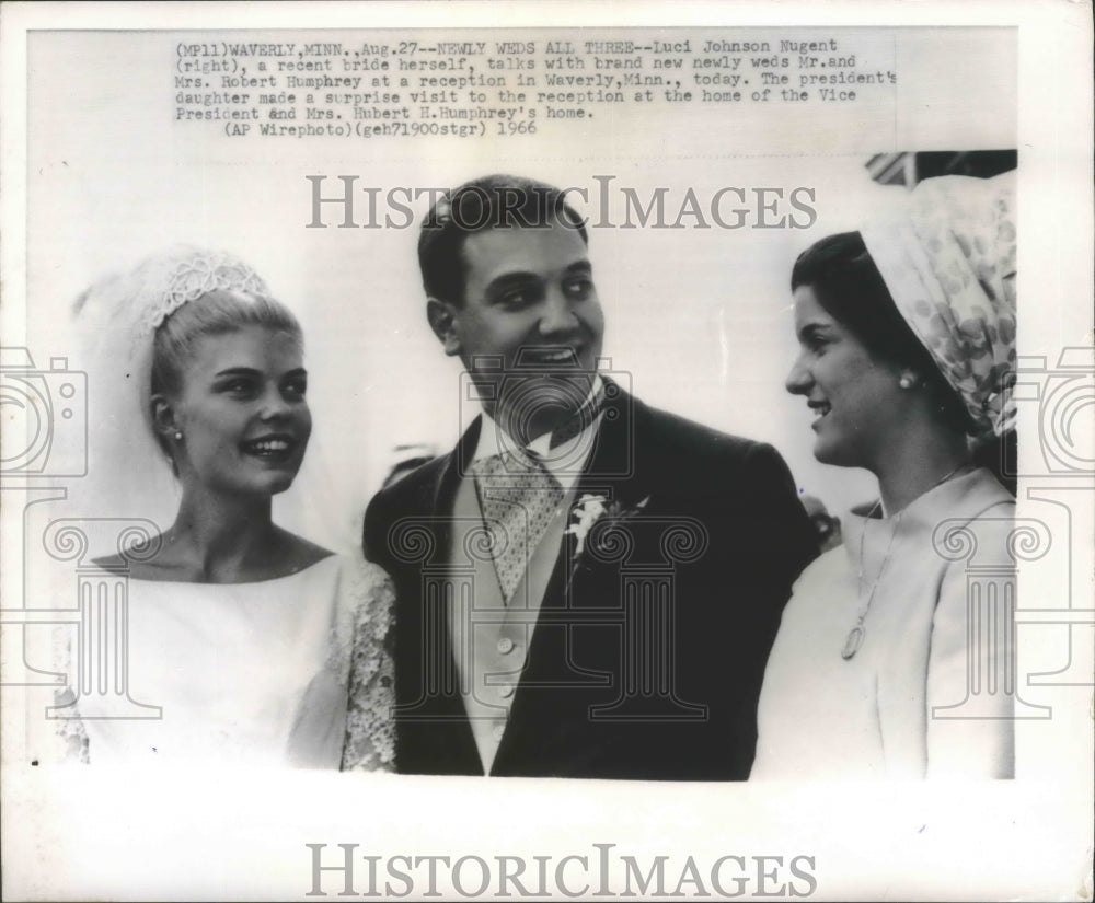 1966 Mr. &amp; Mrs. Humphrey with Luci Nugent in Waverly, Minnesota-Historic Images