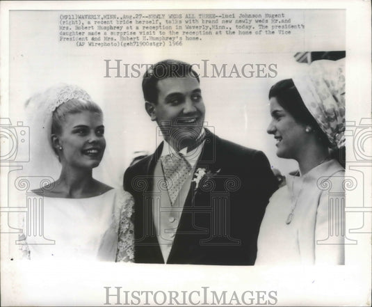 1966 Mr. & Mrs. Humphrey with Luci Nugent in Waverly, Minnesota-Historic Images