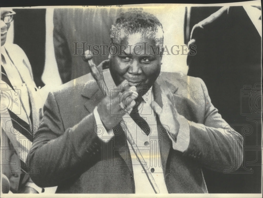 1976 Press Photo Rhodesia's Joshua Nkom, leader of the African National Council - Historic Images