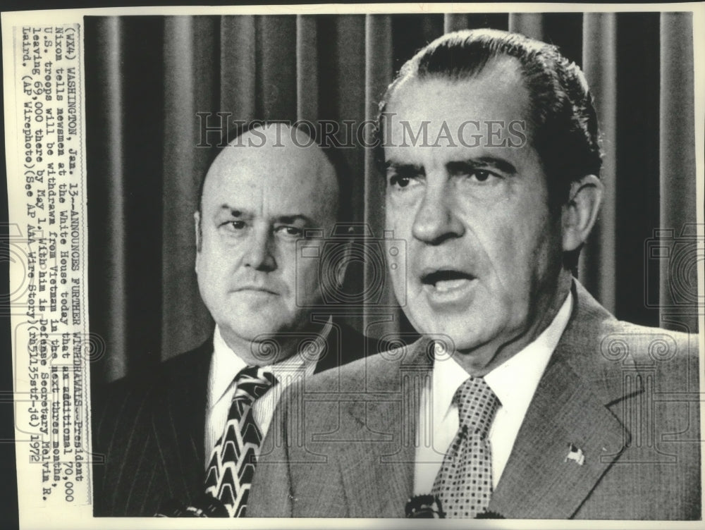 1972 President Nixon and Defense Secretary Melvin Laird - Historic Images
